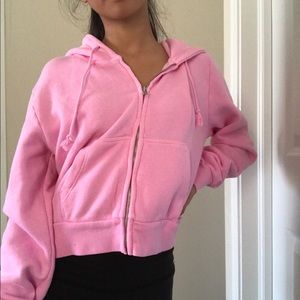 bubblegum pink brandy crystal hoodie